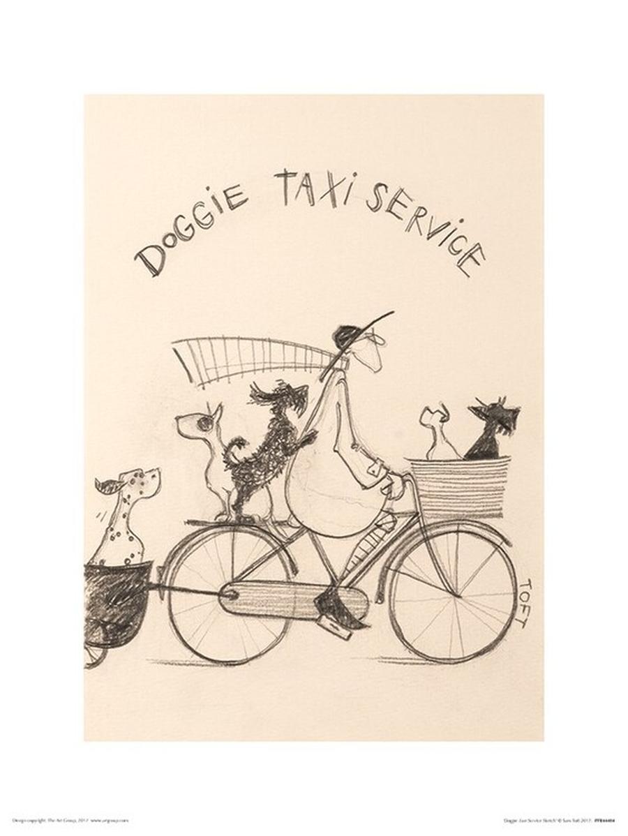 Umělecký tisk Sam Toft - Doggie Taxi Service,