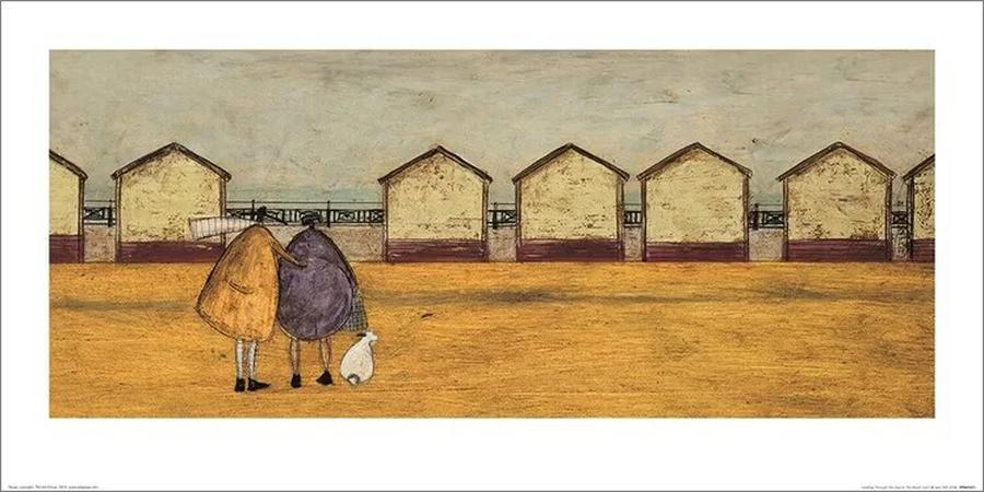 Umělecký tisk Sam Toft - Looking Through The Gap In The Beach Huts,