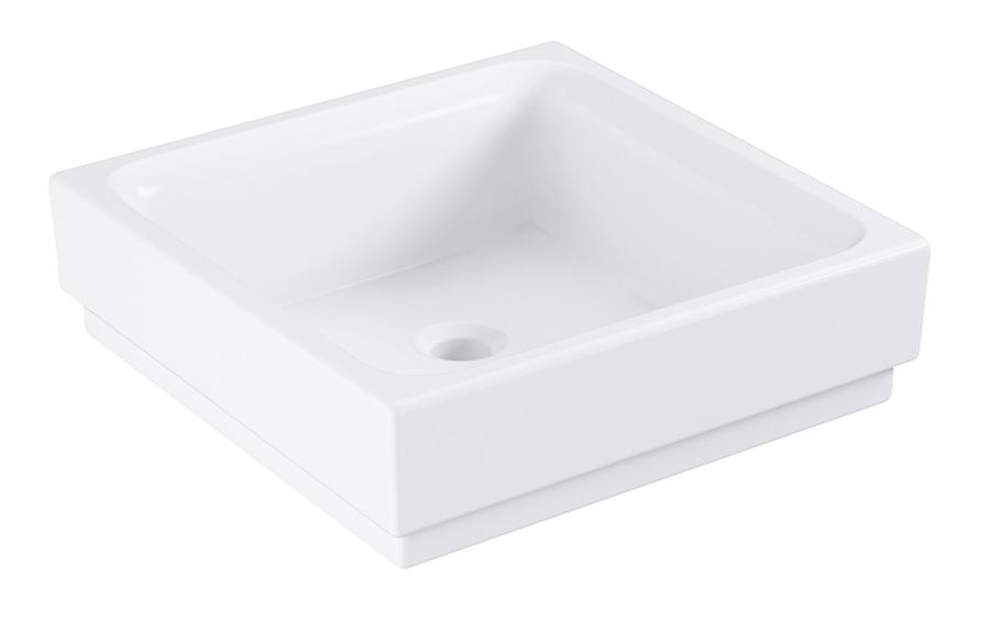 Umyvadlo na desku Grohe Cube Ceramic 40x40 cm alpská bílá bez otvoru pro baterii 3948200H