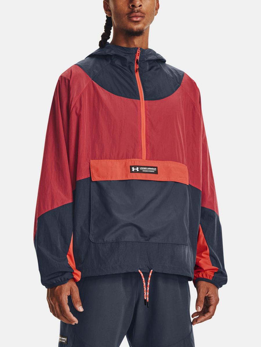 Under Armour UA Rush Woven 1/2 Zip Anorak Bunda Šedá