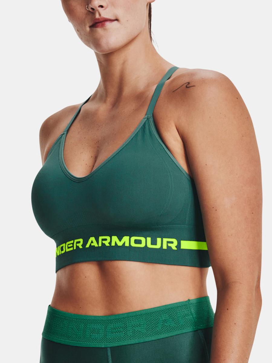 Under Armour UA Seamless Low Long Sportovní podprsenka Zelená