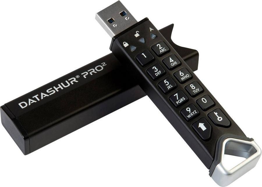 USB flash disk iStorage datAshur Pro2 IS-FL-DP2-256-4, 4 GB, USB 3.0, černá