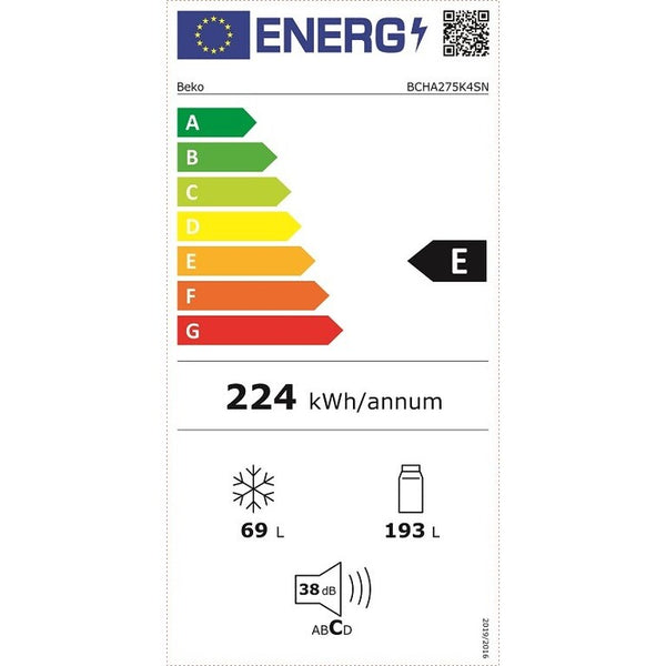 Vestavná kombinovaná lednice Beko BCHA275K4SN