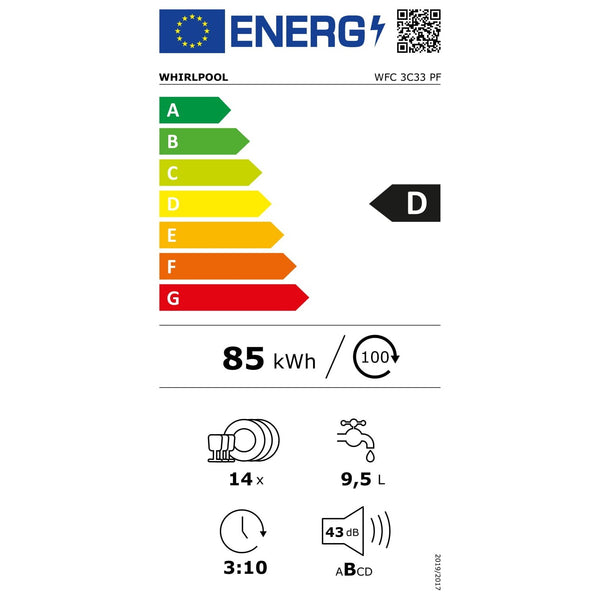 Volně stojící myčka nádobí WHIRLPOOL WFC 3C33 PF,14 sad,60 cm