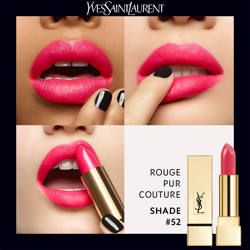 Yves Saint Laurent Rouge Pur Couture rtěnka s hydratačním účinkem odstín 52 Rouge Rose 3,8 g