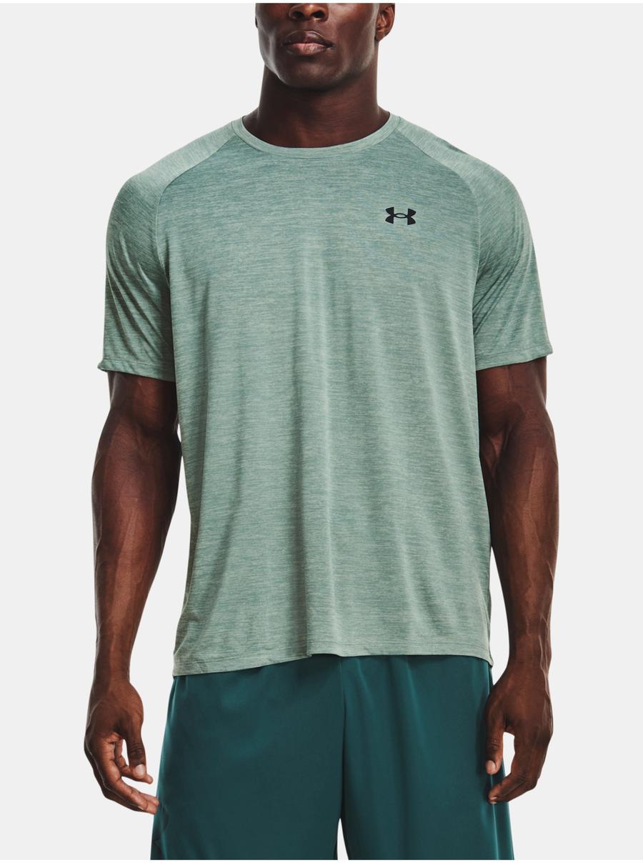 Zelené pánské sportovní žíhané tričko Under Armour UA Tech 2.0 SS Tee