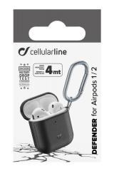 Cellularline Defender Ochranný kryt pro Apple AirPods 1&2, černý