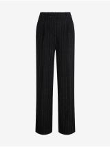 Černé dámské pruhované široké kalhoty Tom Tailor