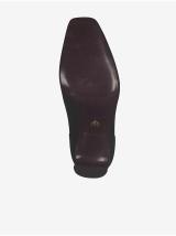 Černé kožené kotníkové boty na vysokém podpatku Tamaris