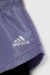 Dětské kraťasy adidas G D WV SHO 2IN fialová barva, hladké, nastavitelný pas