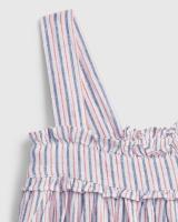 GAP Linen Stripe Šaty dětské Růžová