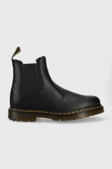 Kožené kotníkové boty Dr. Martens 2976 dámské, černá barva, na plochém podpatku, zateplené, DM27829001-Black