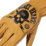 Kožené moto rukavice W-TEC Black Heart Skull Gloves  černá  3XL