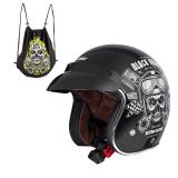 Moto přilba W-TEC Black Heart Kustom  Skull, černá lesk