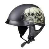 Moto přilba W-TEC Black Heart Rednut  Skulls/Matt Black  M