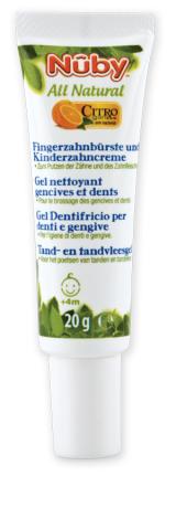 NUBY Zubní gel pro děti All Natural 20 g + kartáček na prst 4 m+