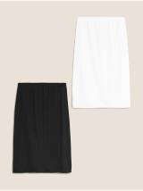 Sada dvou dámských spodniček pod sukni v černé a bílé barvě Marks & Spencer