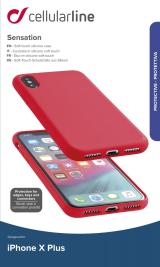 Silikonové pouzdro CellularLine SENSATION pro Apple iPhone XS Max, červená