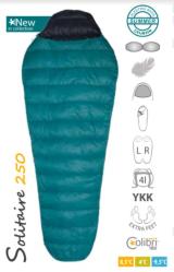 Spacák Warmpeace Solitaire 250 - 195 cm teal green/black Pravý