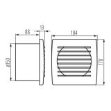 Ventilátor do koupelny Kanlux CYKLON EOL150B 70921