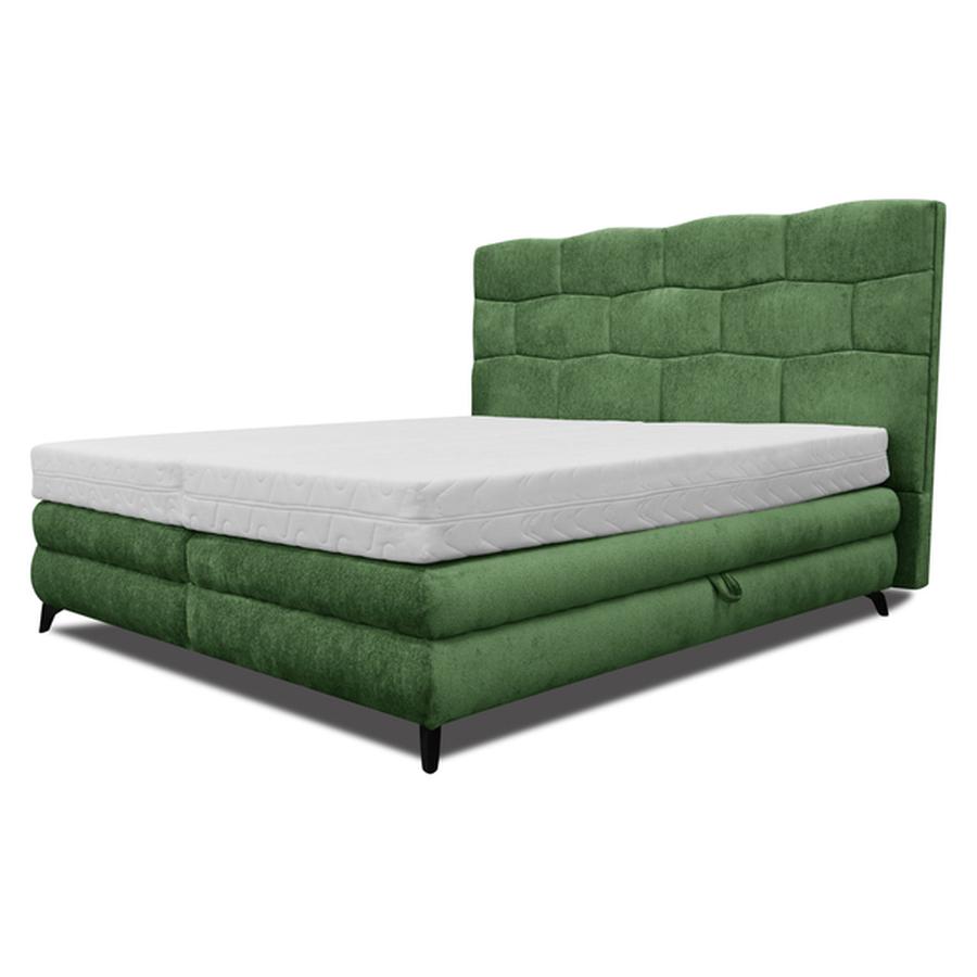 Čalouněná postel PLAVA zelená, 140x200 cm