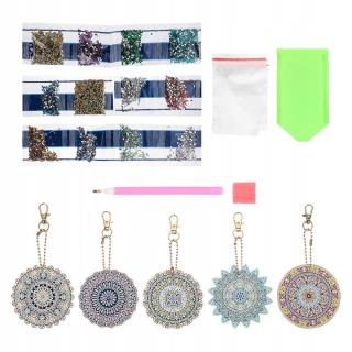 1 Diy sada Rhinestone Malování Keychain Kit 5D