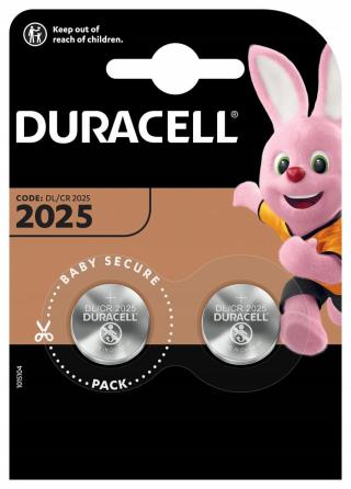 2 lithiové baterie Duracell CR2025 DL2025 3V Blister