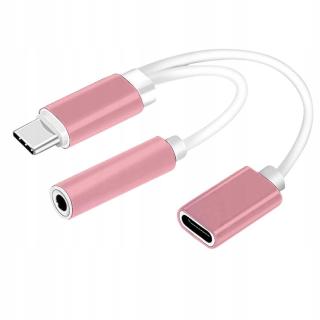 2 v 1 typ c na 3.5mm Audio adaptér nabíjecí kabel