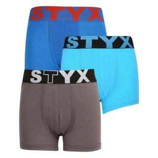 3PACK Dětské boxerky Styx sportovní guma vícebarevné  4-5 let