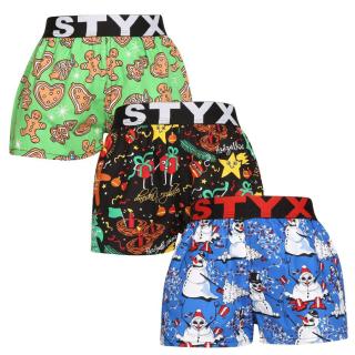 3PACK Dětské trenky Styx art sportovní guma vícebarevné  12-14 let