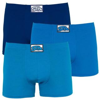 3PACK pánské boxerky Styx long klasická guma modré  M