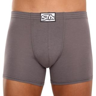 3PACK pánské boxerky Styx long klasická guma tmavě šedé  M