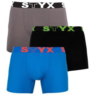 3PACK pánské boxerky Styx long sportovní guma vícebarevné  XL