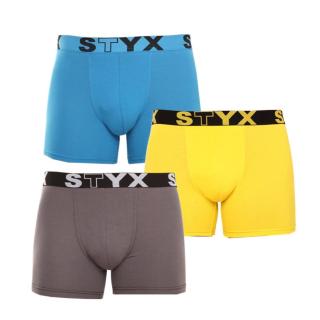 3PACK pánské boxerky Styx long sportovní guma vícebarevné  L