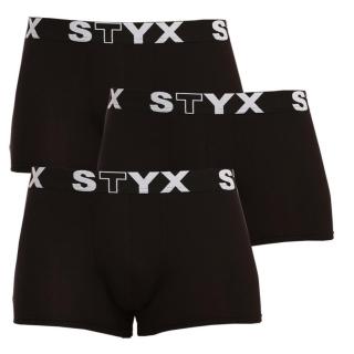 3PACK pánské boxerky Styx sportovní guma černé  XXL