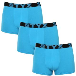 3PACK pánské boxerky Styx sportovní guma světle modré  XXL