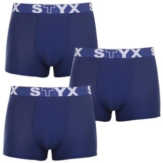 3PACK pánské boxerky Styx sportovní guma tmavě modré  XL