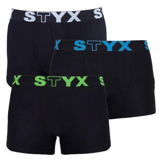 3PACK pánské boxerky Styx sportovní guma vícebarevné  XL