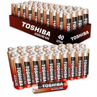 40x Alkalická baterie Toshiba LR03 Aaa 1,5V Mocna