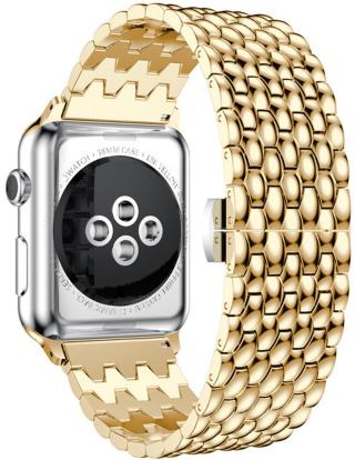 4wrist Ocelový tah s dračím vzorem pro Apple Watch 42/44/45/49 mm - Gold