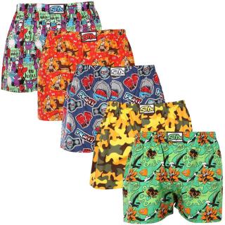 5PACK pánské trenky Styx art klasická guma nadrozměr vícebarevné  4XL