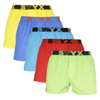 5PACK pánské trenky Styx sportovní guma vícebarevné  S