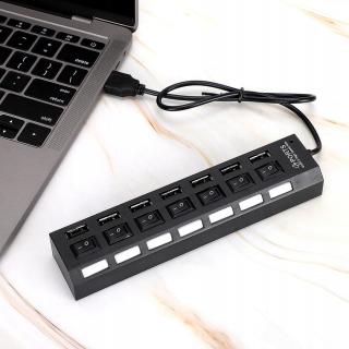 7-portová dokovací stanice Usb Hub, černá, 480