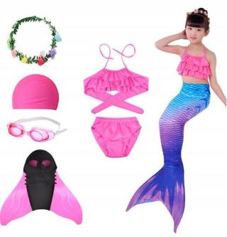 7ks Set Dívčí cosplay s ocasem mořské panny Plavky