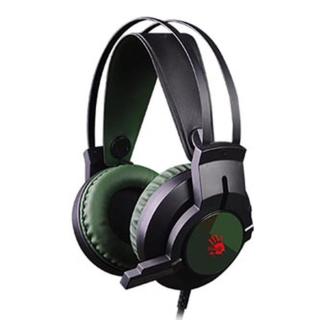 A4Tech Bloody J437, sluchátka s mikrofonem, ovládání hlasitosti, zelená, 7.1 , herní sluchátka, podsvícené typ USB