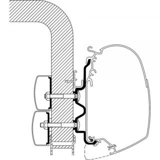 Adaptér pro všechny markýzy Thule řady 5 a 8 na karavan Hymer Camp a