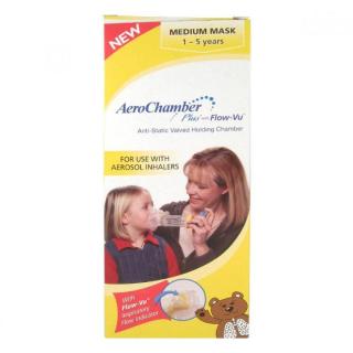 Aerochamber Plus Flow-vu Anti-static Vhc inhalační nástavec s chlopní a maskou pro děti