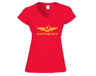 Aeroflot Dámské tričko V-výstřih