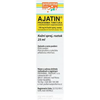 Ajatin Ajatin Profarma tinktura s mechanickým rozprašovačem 100mg/ml kožní sprej, roztok 25 ml