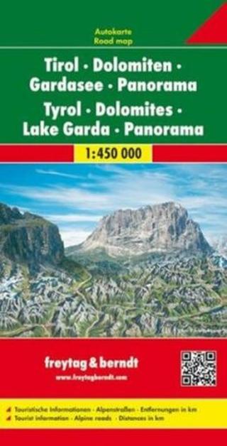 AK 26 Tyrolsko, Dolomity, Gardské jezero, Panorama 1:450 000 / automapa
